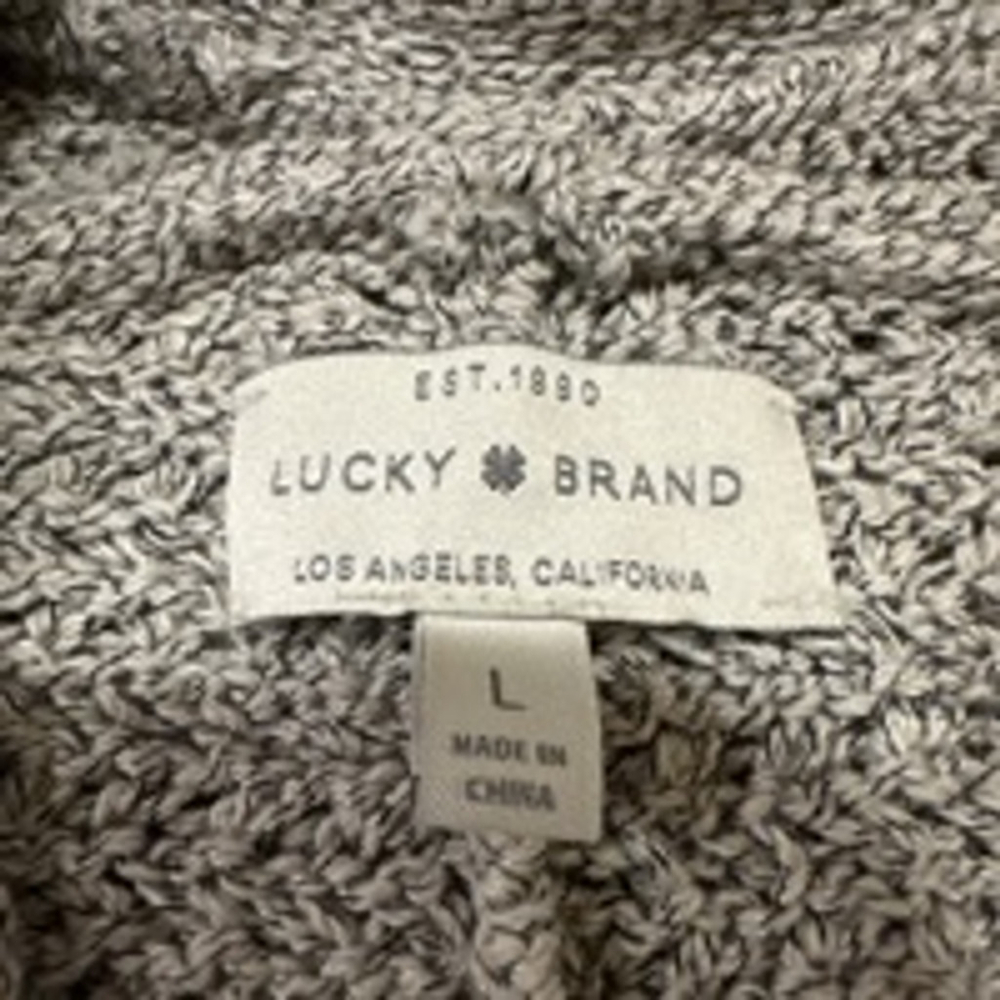 Women's Lucky Brand Gray Wrap Cardigan Size L - Picture 2 of 7